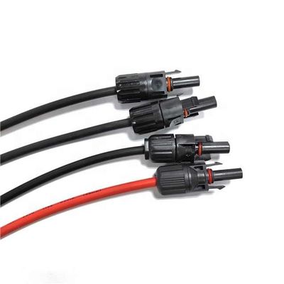 Black / Red Solar Power Extension Cable With Tinned Copper Connector